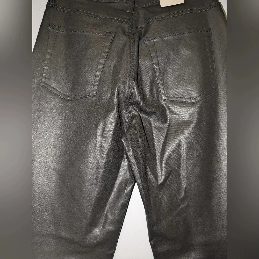 NWT GAP Teen Sky High 90s Loose Black Faux Leather Pants Size Teen 14